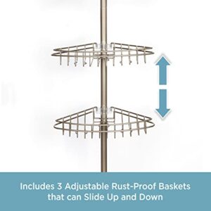 Kenney 3-Tier Tension Pole Shower Caddy with Stainless Steel Baskets