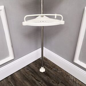 FixtureDisplays® Bathtub and Shower Tension Storage Corner Caddy W/ Stainless Steel Fixed Bar 3.3-10' Adjustable Height 15930