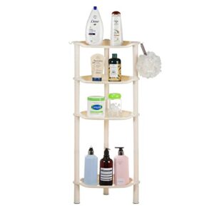 4 tier shower caddies, organizer shelf corner, plastic shower rack stands for bathroom, storage bath shower caddy, 13.5x 10 x 33.5 inches, beige (round slot beige 4 tier)