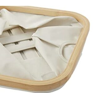 CLOSET COMPLETE 2 pack folding cube organizer with real bamboo rim (Beige)