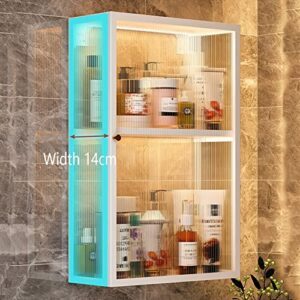 zktoermn Metal Shower Cabinet, Wall Mounted Storage Shelf Over The Toilet Storage Rack No Drilling Soap Holder Shampoo Organizer for Kitchen/Laundry/Bedroom XJJUN (Color : Black, Size : 50x14x70cm)