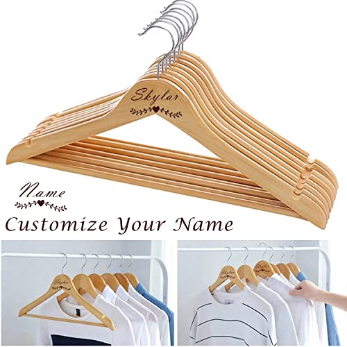 Custom Personalized Walnut Wood Hanger - Engraved for Bride Groom Bridesmaid Groomsmen Wedding Bridal Party Gift