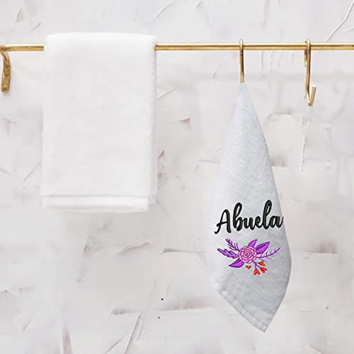 PXTIDY Abuela Towel Gift for Grandma in Spanish Embroidered Wash Towel Abuela Grandma Hand Towel Grandma Birthday Gift New Grandmother Gift