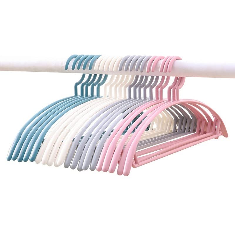 SHENGANG Clothes Hangers, 10PCs/lot Adult Non-Slip Hangers Semi-Circle Seamless Bold Hanging Hangers Wet and Dry Support Household Clothes Hangers (Color : Gray)