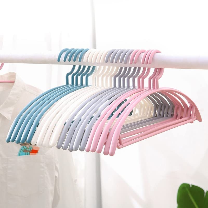 SHENGANG Clothes Hangers, 10PCs/lot Adult Non-Slip Hangers Semi-Circle Seamless Bold Hanging Hangers Wet and Dry Support Household Clothes Hangers (Color : Gray)