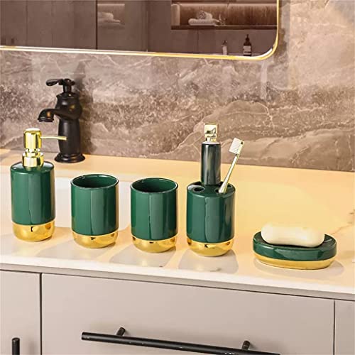 CZDYUF Washing Table Toiletry Set Pieces Bathroom Five-Piece Set Toothbrush Mouthwash Cup Model Room Bathroom Decoration