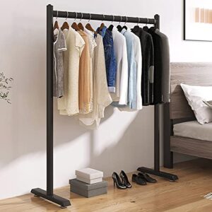 garment clothing rack standing coat rack closet rods, metal rolling clothes organizer shelves for hanging clothes, laundry hanger stand wardrobe, 100×150cm ( color : black , battery *1 : 100x150cm )