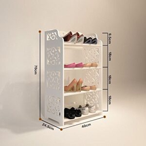 Jerry & Maggie - 4 tier WPC Shoe Rack / Shoe Storage Stackable Shelves Free Standing Shoe Racks - White