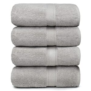 ariv towels - premium bamboo cotton bath towels - natural, ultra absorbent and eco-friendly 30" x 52" (platinum)