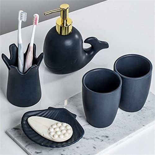 CZDYUF Decorative Storage Bathroom Five-Piece Set Bathroom Toothbrushing Mouthwash Cup Gift Washing Set