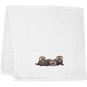 azeeda 'baby ferrets' hand/guest towel (tl00042170)