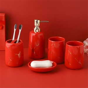 CZDYUF Marriage Newly Married Housewarming Gift Ceramic Bathroom Five-Piece Wash Set Bathroom Supplies