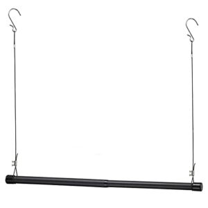 hanging closet rod,15-25 inch adjustable closet hanging organizer,35 inch height space-saving clothes hanging bar,black closet rod extender…