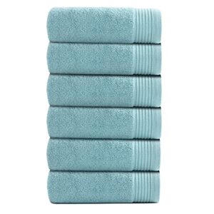 vanzavanzu hand towels for bathroom, 6 pack premium hand towels set, 16×28 inches ultra soft cotton highly absorbent bathroom hand towels bath towels (turquoise)