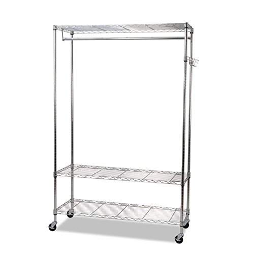 Alera GR364818SR Wire Shelving Garment Rack, Coat Rack, Stand Alone Rack w/Casters, Silver