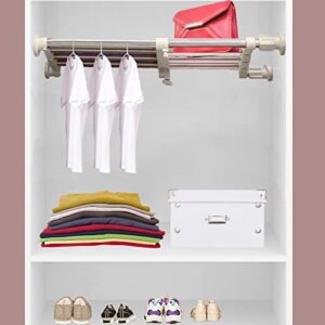 YourGrace Tension Shelf,Expandable Closet Shelf,Locker Organizer,Space Saving Wardrobe Clothes Dividers,Adjustable,Storage Rack 5-Bar Extention,Shelf Dividers for Closet Cupboard Bathroom,1pc,White,S