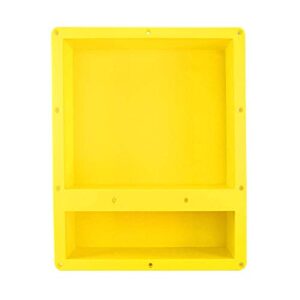 suteck 16" x 20" shower niche double shelf - yellow rectangle shower cube shower niche,ready for tile niche for bathroom,niche shower storage