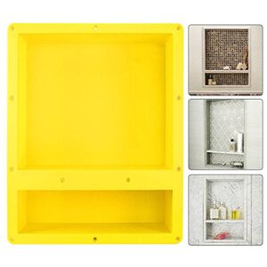 Suteck 16" x 20" Shower Niche Double Shelf - Yellow Rectangle Shower Cube Shower Niche,Ready for Tile Niche for Bathroom,Niche Shower Storage