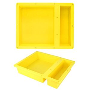 Suteck 16" x 20" Shower Niche Double Shelf - Yellow Rectangle Shower Cube Shower Niche,Ready for Tile Niche for Bathroom,Niche Shower Storage