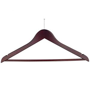 nahanco 60317bec wooden suit hanger, 17", low gloss mahogany finish with ball top hook and bright chrome hardware (pack of 100)