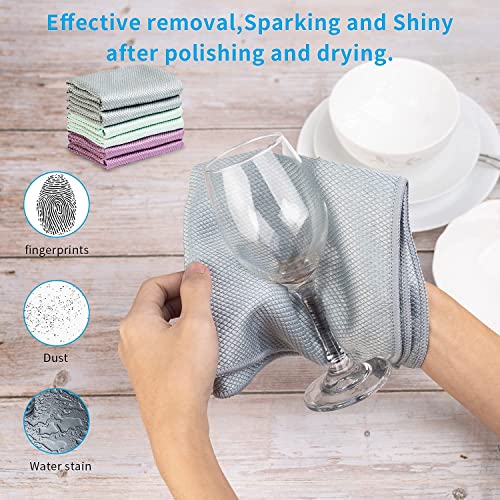 Microfiber Glass Cleaning Cloths | Streak Free Windows Mirrors & Cars Windshields cleaning towel | Glass Polishing cleaning cloth | All-purpose Dust Dirt Cleaning Rags | Lint Free Pack of 18（Mix）