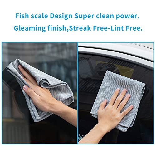 Microfiber Glass Cleaning Cloths | Streak Free Windows Mirrors & Cars Windshields cleaning towel | Glass Polishing cleaning cloth | All-purpose Dust Dirt Cleaning Rags | Lint Free Pack of 18（Mix）