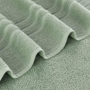 Hammam Linen Light Green Hand Towels 4-Pack - 16 x 30 Turkish Cotton Quality Soft and Absorbent Small Towels for Bathroom 600 GSM