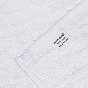 Utopia Towels Cotton Washcloths Set - 100% Ring Spun Cotton, Premium Quality Flannel Face Cloths, Highly Absorbent and Soft Feel Fingertip Towels (24 Pack, White)