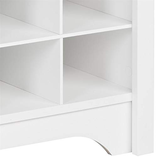 Trent Home Engineered Wood 36 Cubby Versatile Wooden Shoe Cubby Console in White