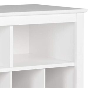 Trent Home Engineered Wood 36 Cubby Versatile Wooden Shoe Cubby Console in White