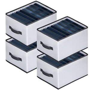 4 pack drawer closet organizers storage for clothing,underwear drawer organizer clothes,clothes organizer for folded clothes,pp plate pvc nylon foldable wardrobe clothes organizer for jeans(8grids)