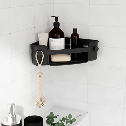 Umbra Flex Shower Storage Accessories with Patented Gel-Lock Technology Suction Cup, Black