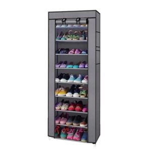 mezhi 10layers 9 grid shoe rack shelf storage closet organizer cabinet portable 63inch