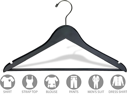 The Great American Hanger Company Black Wooden Suit Clothing Hangers