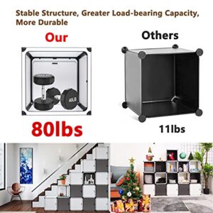 Wooden Cube Storage Organizer, 4-Cube Storage with Door, Sturdy and Durable Cube Bookshelf, Cube Shelf, with Anti-Toppling Device, Easy to Assemble, an Idea for Kitchen, Living Room, Bedroom