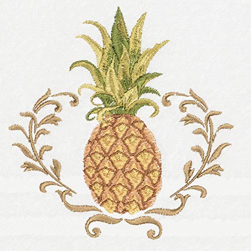 Overstock Authentic Hotel and Spa Turkish Cotton Pineapple Embroidered White Hand Towel