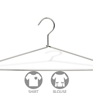The Great American Hanger Company The American Company Slim, Box of 100 Thin and Strong Chrome Top Shirt and Pants Metal Suit Hanger