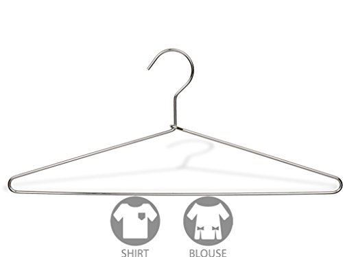 The Great American Hanger Company The American Company Slim, Box of 100 Thin and Strong Chrome Top Shirt and Pants Metal Suit Hanger