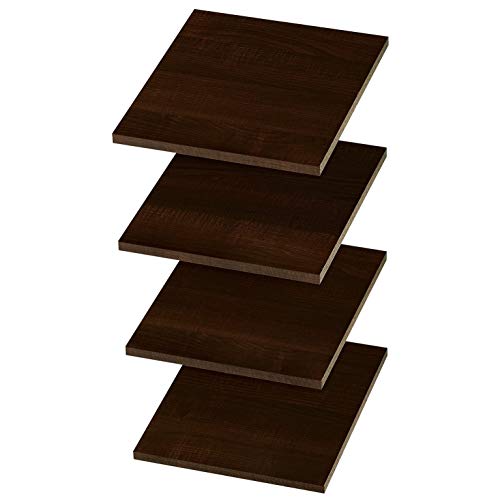 Easy Track RS1412-TON Wood 12 Inch Organizer Closet Shelf Accessory Compatible with Easy Track Closet Systems for Additional Storage, Truffle (4 Pack)