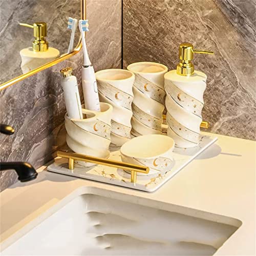 CZDYUF Bathroom Washbasin Ornaments Bathroom Five-Piece Set Toiletry Set Pieces Toothbrushing Mouthwash Cup