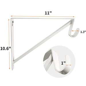 Heavy Duty Closet Shelf and Rod Brackets (White, 3 pack)