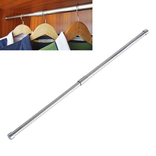 SEWACC Adjustable Closet Rod for Hanging Clothes Stainless Steel Closet Pole Closet Bar Closet Hanger Organizer Garment Storage Bar Rack 57-103 cm