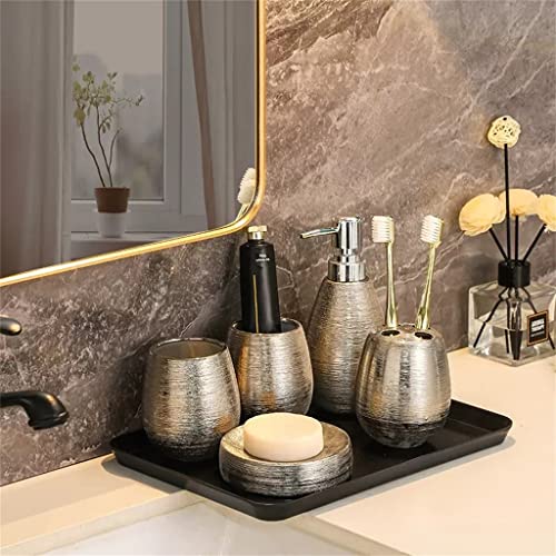 CZDYUF Handmade Retro Ceramic Bathroom Five-Piece Set Wash Bathroom Toilet Supplies Set Wedding Wash Set