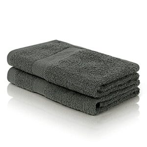 Simpli-Magic Towel Set, 2 Bath Towels, 2 Hand Towels, and 4 Washcloths (8 Piece Set), Ring Spun Cotton Highly Absorbent Towels for Bathroom, Shower Towel (Gray)