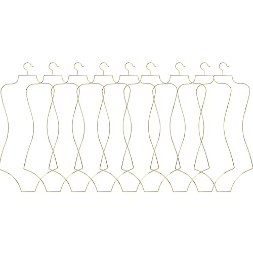 UTILE Lingerie Hangers Display Wire Metal Hangers Body Shape Bulk Hangers Gold Hangers for Clothes Bikini Swimwear Retail Hangers 10 Pack