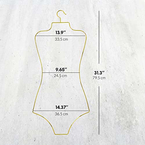 UTILE Lingerie Hangers Display Wire Metal Hangers Body Shape Bulk Hangers Gold Hangers for Clothes Bikini Swimwear Retail Hangers 10 Pack