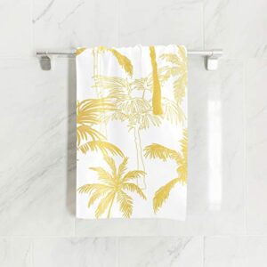 senya Soft Hand Towels, Golden Palm Tree Tropical Highly Absorbent Hand Towels for Bathroom, Hand, Face, Gym