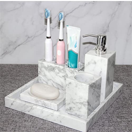 CZDYUF Marble Wash Set Bathroom Five-Piece Set Cup Tray Bathroom Supplies Toilet Supplies