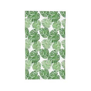 green plant leaves hand towel, decorative towels warming gift for bathroom kitchen bath spa gym 16"x27.5"