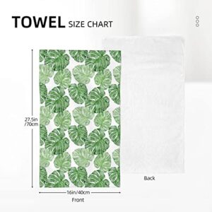Green Plant Leaves Hand Towel, Decorative Towels Warming Gift for Bathroom Kitchen Bath Spa Gym 16"x27.5"